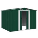 vidaXL Oppbevaringsskur til hage grønn metall 257x205x178 cm