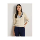 Lauren Ralph Lauren Genser Gassed Cotton Sweater Hvit