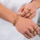 Tom Morris Mini Box Chain Armbånd 18 kt. Gullforgylt Rustfritt Stål TM00027 - Herre - Gold