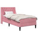 vidaXL Sengeramme med madrass med madrass Rosa 80 x 200 cm Fløyel