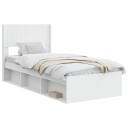  Sengramme med oppbevaring og hodegavl Hvit 75 x 190 cm