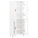 vidaXL Highboard hvit 69,5x34x180 cm konstruert tre 8720845409562
