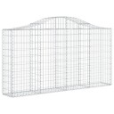 vidaXL Gabionkurver buede 20 stk 200x30x100/120 cm galvanisert jern