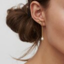 Julie Sandlau Treasure Mini Øredobber 22 kt. Gullbelagt sølv ST337GDCZ - Dame - 925 sterling silver