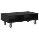 vidaXL Sidebord med hjul Svart Eik 90 x 50 x 30 cm Konstruert tre
