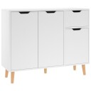 vidaXL Skjenk hvit 90x30x72 cm konstruert tre
