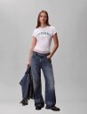 Calvin Klein Jeans Ss Graphic Logo Baby Tee White S