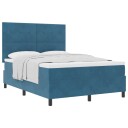  Box Spring Seng med Madrass Mørk Blå 160x200 cm Fløyel