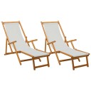 vidaXL Sammenleggbar solstol 2 pcs 3 Posisjon Solid Eucalyptus Tre