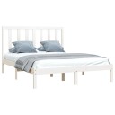 vidaXL Sengeramme hvit heltre furu 140x190 cm