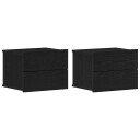  Nattbord 2 stk Svart Eik 40x30x30 cm Laget av Tre