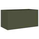 vidaXL Plantekasse olivengrønn 62x30x29 cm stål