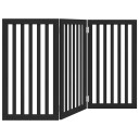  Hundeport Sammenleggbar 3 Paneler Svart 150 cm Poppeltre 352254