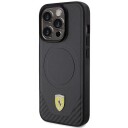 Ferrari Mobildeksel iPhone 15 Pro 6.1" med MagSafe - Svart Karbon Metal Logo