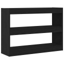 Bokhylle/Romdeler Svart Eik 100x30x72 cm Konstruert Tre