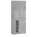 vidaXL Highboard betong grå 69,5x34x180 cm konstruert tre 8720845412005