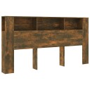 vidaXL Sengegavlskap røkt eik 200x18,5x104,5 cm