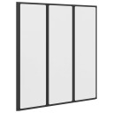 vidaXL Sammenleggbar Dusjskjerm Svart Og Full Frost 132 x 2 x 140 cm