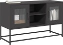 TV benk svart 100,5x39x60,5 cm stål