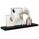 vidaXL Flytende vegghylle h?yglans svart 90x23,5x3,8 cm MDF