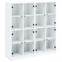  Bokhylle med dører hvit 136x37x142 cm konstruert tre 8721012216075
