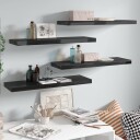 vidaXL Flytende vegghyller 4 stk h?yglans svart 80x23,5x3,8 cm MDF