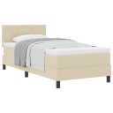  Box Spring seng med madrass kremfarge 90x200 cm stoff