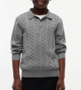 Tommy Hilfiger Cotton Cable Polo Sweater   Grey   140