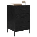 Nattbordskap med skuff Svart eik 40 x 40 x 66 cm Konstruert tre