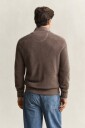 Gant Waffle Knit Half Zip Sweater   Brown   L
