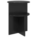 vidaXL Sidetabell med lagring Svart eik Ø 39,5 x 55 cm Konstruert tre