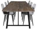 Venture Design Malang & Polar spisegruppe Natur/grå 6 st stoler & bord 250 x 100 cm