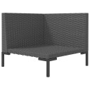 vidaXL Hagesofa med puter halvrund polyrotting