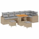 vidaXL Hagesofa Set 11 stk. 7-Antall seter Beige og lys grå