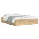  Sengeramme med skuffer sonoma eik 140x200 cm konstruert tre 8721012244924