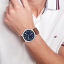 Tommy Hilfiger, Forrest herreklokke i stål med brun skinnrem