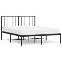 vidaXL Sengeramme i metall med hodegavl svart 140x190 cm