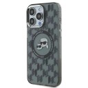 Karl Lagerfeld Monogram Karl&Choupette Head MagSafe iPhone 15 Pro Mobildeksel Svart