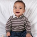 Bluum Strik Strikkegenser med striper - garnpakke i Bluum Soft Merino Ull