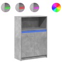  Skjenk med LED betonggrå 72x34x100 cm konstruert tre