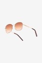 Ellos Collection   Avrundet solbrille med metallramme   Brun