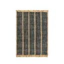 Ferm Living Athens håndvevd jute teppe 140 x 200 cm – naturlig/blekkblå