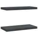 Vegghyller 2 stk 50x23,5x3 cm svart rustfritt stål
