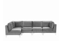 Evja 5 seters Hjørnesofa   Fløyel/Grå