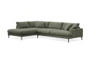 Menard Premium 5 seters venstrevendt L formet dyp sjeselongsofa i chenille   Grønn