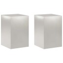 vidaXL Planteholder 2 pcs Sølv 40 x 40 x 60 cm Stål