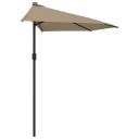 vidaXL Balkongparasoll med aluminiumsstang gråbrun 300x150 cm halv
