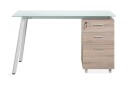 Skrivebord Morante 130 cm med Oppbevaring 3 Skuffer   Hvit/Lysebrun