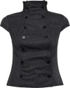 Weekday Double Breasted Cotton Top   BLACK DARK   40