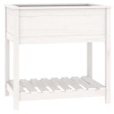 vidaXL Plantekasse med hylle hvit 82,5x54x81 cm heltre furu